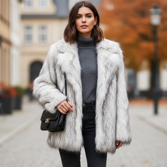 Della Women’s Faux Fur Jacket | Loose Fit, Warm | The Lineage