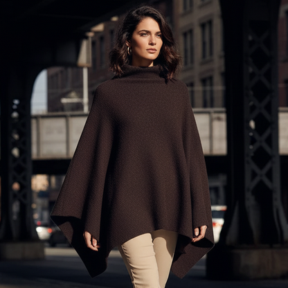 Avyra Women’s Modern-Cut Cape | Loose, Comfortable Fit brown | The Lineage