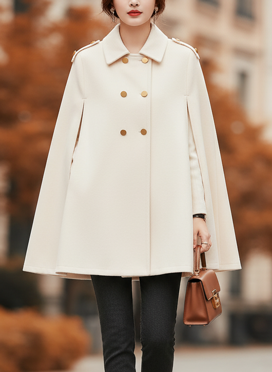 Celvra Women’s Cape Coat | Soft Feel, Loose Fit white | The Lineage