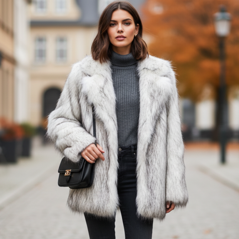 Della Women’s Faux Fur Jacket | Loose Fit, Warm | The Lineage