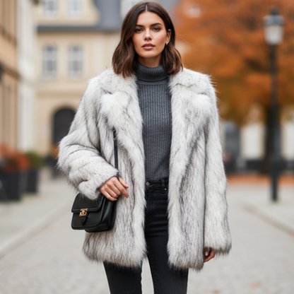 Della Women’s Faux Fur Jacket | Loose Fit, Warm | The Lineage