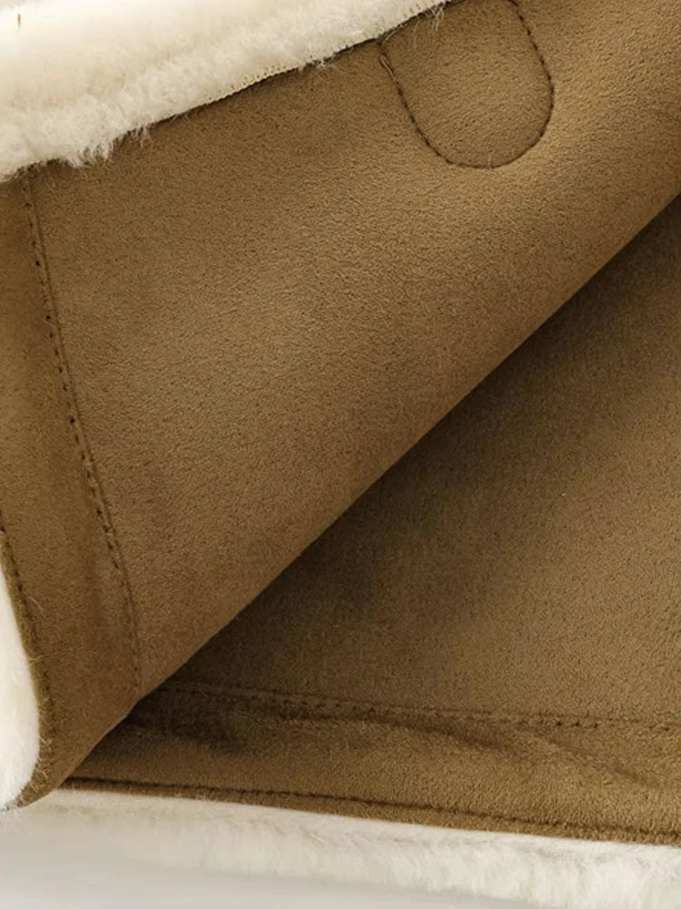 Eleny Women’s Faux Fur Winter Jacket | Toggle Closure, Long Sleeves | The Lineage