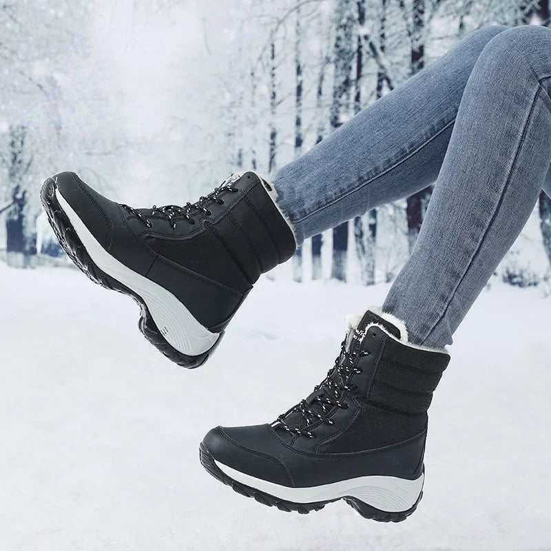 Elivra Women’s Snow Boots | Waterproof, Lined, Non-Slip, Warm black | The Lineage