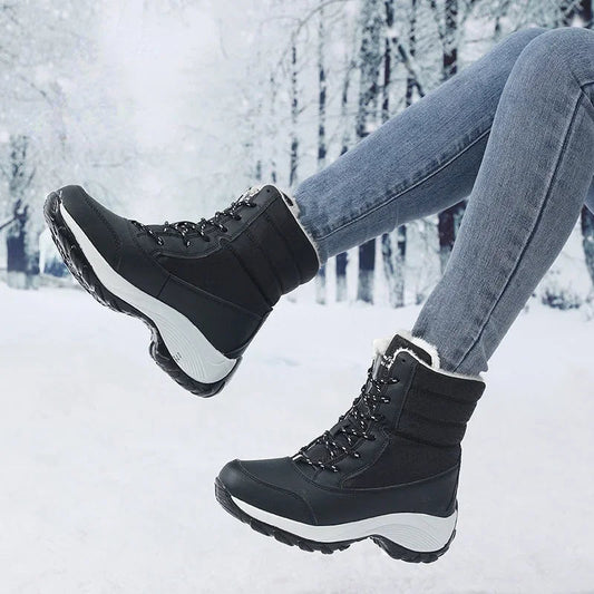 Elivra Women’s Snow Boots | Waterproof, Lined, Non-Slip, Warm black | The Lineage