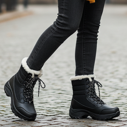 Elivra Women’s Snow Boots | Waterproof, Lined, Non-Slip, Warm All black | The Lineage