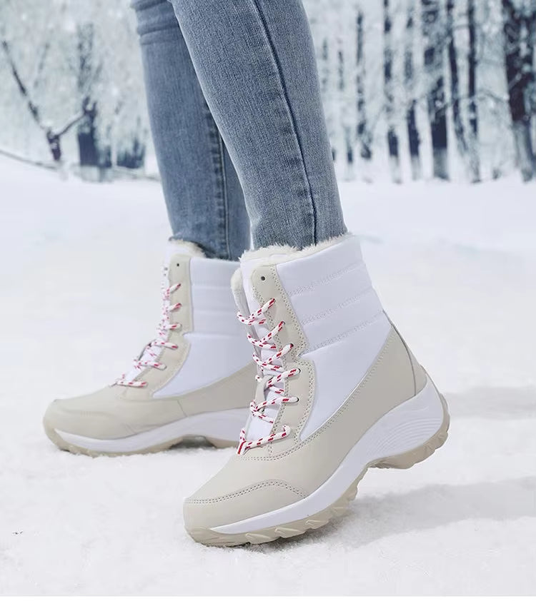 Elivra Women’s Snow Boots | Waterproof, Lined, Non-Slip, Warm white | The Lineage