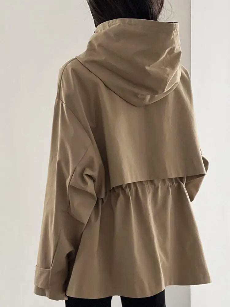 Elvira Women’s Hooded Short Trench Coat | Wide Fit | The Lineage