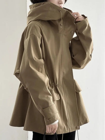 Elvira Women’s Hooded Short Trench Coat | Wide Fit | The Lineage
