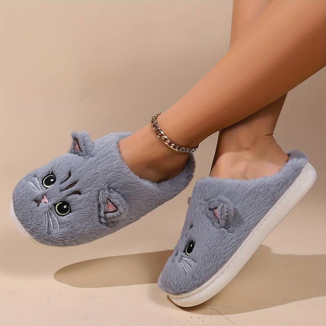 Felini Women’s Winter Slippers Plush | Cute Cat Design | The Lineage