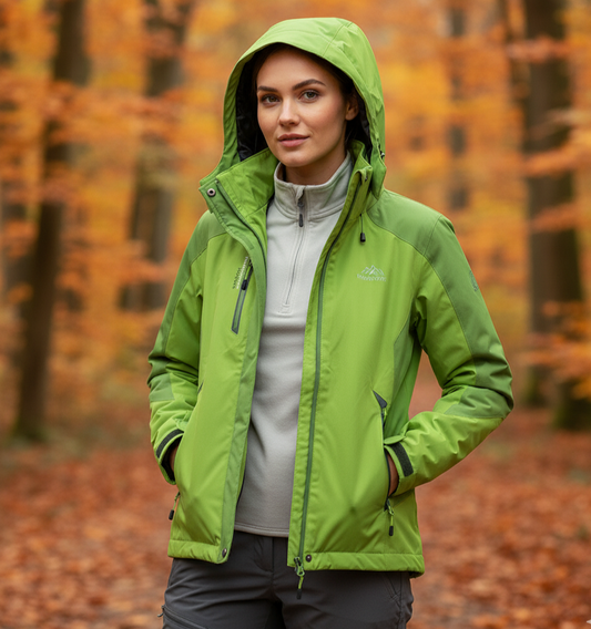 Lenn Women’s Waterproof Outdoor Hiking Jacket | Windproof, Hood green | The Lineage
