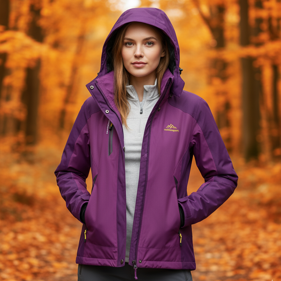 Lenn Women’s Waterproof Outdoor Hiking Jacket | Windproof, Hood purple | The Lineage