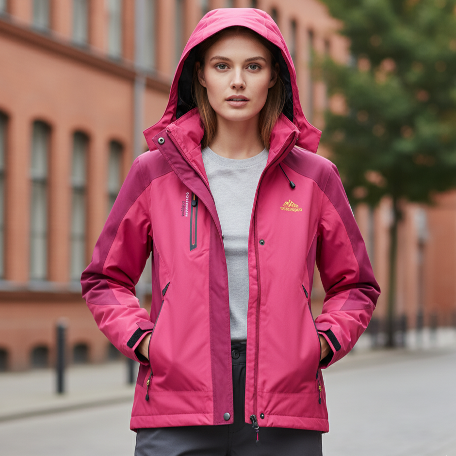Lenn Women’s Waterproof Outdoor Hiking Jacket | Windproof, Hood pink | The Lineage