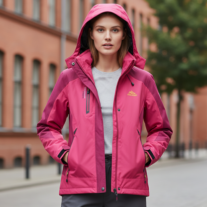Lenn Women’s Waterproof Outdoor Hiking Jacket | Windproof, Hood pink | The Lineage