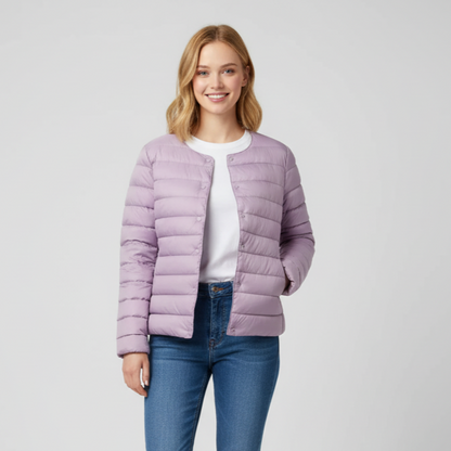 Luma Women’s Lightweight Down Jacket | Warm, Slim Fit, Packable violet | The Lineage