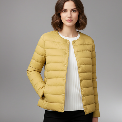 Luma Women’s Lightweight Down Jacket | Warm, Slim Fit, Packable yellow | The Lineage