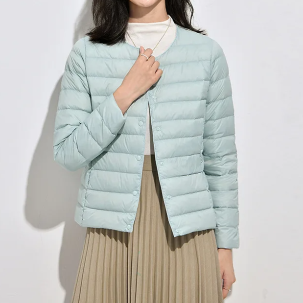 Luma Women’s Lightweight Down Jacket | Warm, Slim Fit, Packable pea green | The Lineage