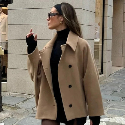 Mivra Women’s Short Winter Jacket | Relaxed Fit, Notched Collar | The Lineage