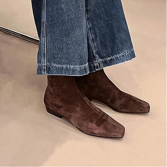 Neli Women's Lined Winter Ankle Boots | Warm, soft, square toe | The Lineage