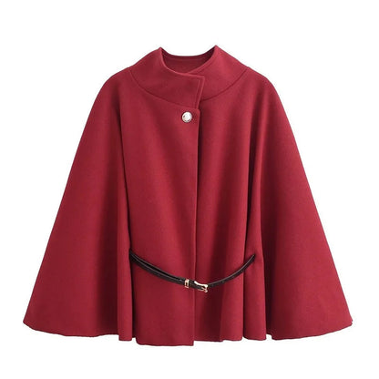 Seriva Women’s Winter Cape with Belt | Batwing Sleeves, Warm & Elegant | The Lineage