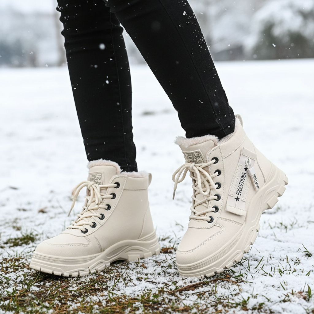 Sirio Women’s Ankle Snow Boots | Waterproof, Warm, Thick Sole khaki | The Lineage