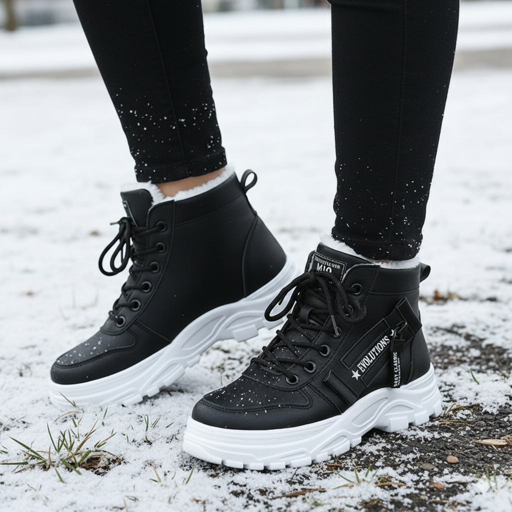 Sirio Women’s Ankle Snow Boots | Waterproof, Warm, Thick Sole black | The Lineage