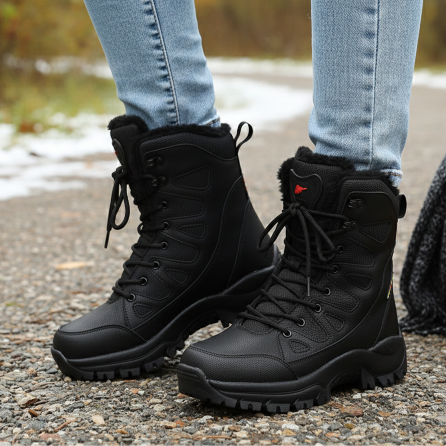 Soria Women’s Trekking Boots | Waterproof, High Shaft, Outdoor Winter Use black(fur) | The Lineage