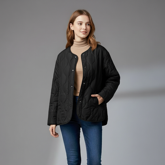 Svea Women’s Quilted Winter Jacket | Padded, Long Sleeves black | The Lineage