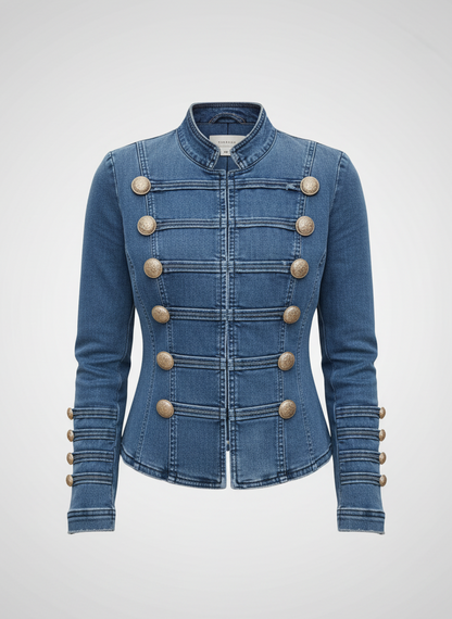 Welya Women’s Denim Jacket Slim Fit | Double-Breasted, Tailored Fit | The Lineage