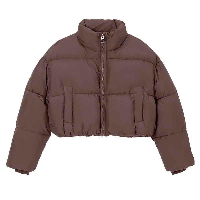 Zaira Women's Short Quilted Jacket with Stand-Up Collar | Water-Repellent, Windproof | The Lineage