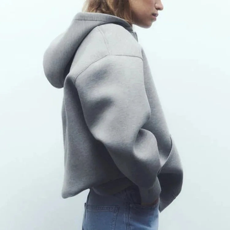 Zaro Women’s Oversized Hooded Jacket | Zip-Up, Loose Fit, Long Sleeve | The Lineage