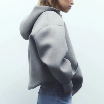 Zaro Women’s Oversized Hooded Jacket | Zip-Up, Loose Fit, Long Sleeve | The Lineage