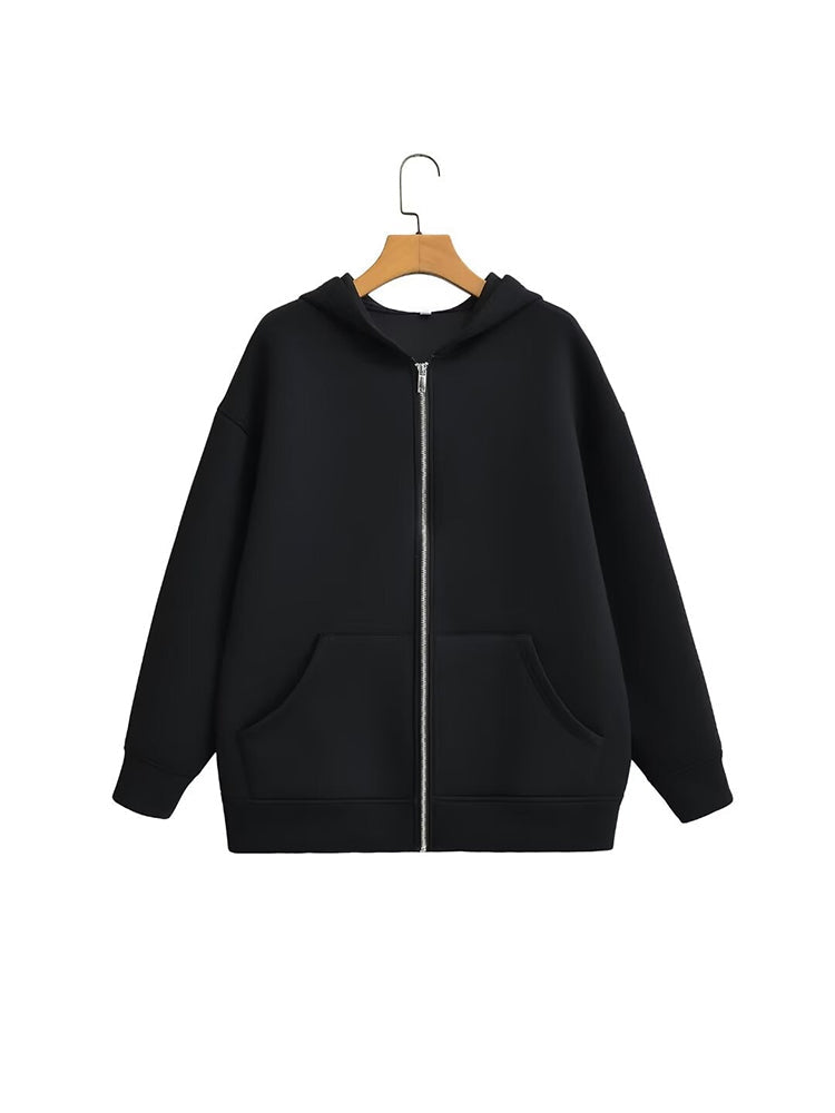 Zaro Women’s Oversized Hooded Jacket | Zip-Up, Loose Fit, Long Sleeve | The Lineage