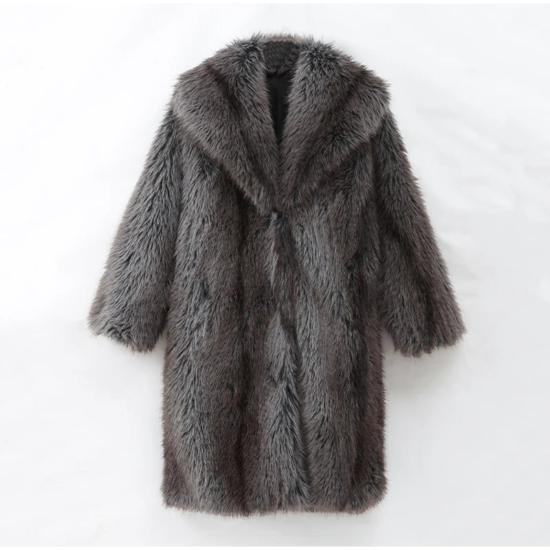 Zova Women’s Faux Fur Coat, Winter Lined | Fluffy, Long Sleeves | The Lineage